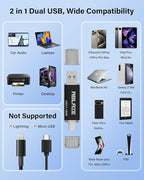 ABLAZE USB C Flash Drive 128GB 2 Pack, Dual USB 3.0+Type C Flash Drive Compatible with iPhone 16/15, Android Smartphone, Computer,Tablet Mac Laptop (2 Pack)