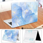 Compatible with M4 MacBook Air 13.6 inch Case 2025 2024 2023 2022 A3240 A3113 M3 A2681 M2 Chip, Crystal Printed Pattern Plastic Hard Case Cover for Mac Air 13 M4 Touch ID, Blue Marble