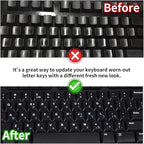 2PCS Hebrew English Keyboard Stickers Black Background with Blue Letters Replacement Stickers for PC Computer Laptop Notebook Desktop Keyboards -Each Unit: 0.43" x 0.51"