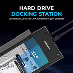 SABRENT USB 3.0 to SATA External Hard Drive Lay-Flat Docking Station for 2.5 or 3.5in HDD, SSD [Support UASP] (EC-DFLT)