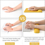 UnivoColors Design-Wave Set of Keyboad Wrist Rest & Mouce Pad,Artificial Sheepskin+Memory Foam+Ergonomic+Anti-Slip Gel, Resilience Support During Work and Gaming,Keyboard Accessory,Yellow