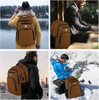 Volher Laptop Backpack,Business Travel Anti Theft Slim Durable Laptops Backpack with USB Charging Port,Water Resistant College Computer Bag for Women & Men Fits 15.6 Inch Laptop and Notebook-Brown