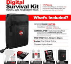 Photographic Solutions Digital Survival Kit - Type-3 (24mm) Sensor Swabs, PEC-PAD Photo Wipes, E-Wipe Packet, Aeroclipse Optic Cleaner Non-Flamable Solution - Camera Cleaning Kit with Travel Bag