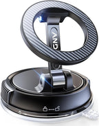 Car Phone Holder for Magsafe [78+LBS Strongest Suction & 2400gf Strongest Magnetic] 360° Adjustable Car Phone Mount, Phone Holders for Your Car for iPhone 16 Pro Max 15 14 13 12 Plus (Carbon Fiber)