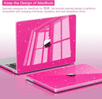 CISSOOK Compatible with MacBook Air 13.6 inch Case Glitter 2025 2024 2023 2022 A3240 M4 A3113 M3 A2681 M2 Chip, Sparkly Pink Bling Plastic Hard Shell Case for MacBook Air 13.6", Rose Pink Glitter