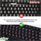2PCS Russian Keyboard Stickers, Russian-English Keyboard Letters Replacement Sticker Orange Font with Black Background for PC Computer Laptop Notebook Desktop, Cyrillic Keyboard Alphabet Stickers