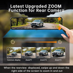 12" 4K UHD Mirror Dash Cam Front and Rear with Zoom Backup Camera, 2160P Dual Rear View Mirror Camera for Cars & Trucks, 64GB Card Included, GPS, WDR, Super Night Vision, Parking Assist & G-Sensor