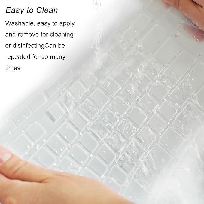 Silicone Keyboard Cover for Logitech K200 K260 K270,Ergonomic Wireless Keyboards, MK200 MK260 Keyboard Skin Waterproof Dustproof - Transparent