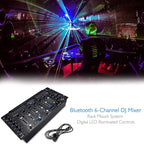 Pyle 6 Channel Mixer, Bluetooth DJ Controller, Stereo Mixer, Professional Sound System, LED Illumination, Mixer Digital Audio, Digital Mixing System, Speed Control, 5U Rack Mount System (PYD1964B)
