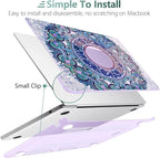 TWOLSKOO for M4 MacBook Air 13.6 inch Case 2025-2022 Release M4 A3240 M3 A3113 M2 A2681, Plastic Hard Shell & Screen Protector & Keyboard Cover & Trackpad Film, Mandala