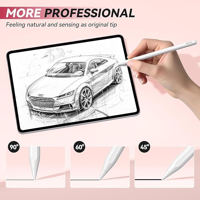 4Pack Replacement Pencil Tips for Apple Pencil Pro,Upgraded Pencil Tips Fit for Apple 2nd 1st Gen USB-C,Wear-Resistant & Precise Control Needle Pencil Tips with Case,IPad Pro Pencil Sets