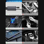 Retractable Car Charger with Dual Retractable Cords, Type-C Cable Fast Charging Up to 100W, 4 in 1 Fast Car Phone Charger with Voltage Display for iPhone 16/15/14/13/12 Pro Max,iPad,Samsung