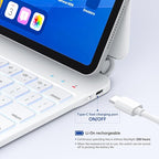 Keyboard Case with Stylus Pen for ipad Air 11-inch (M3 2025,M2 2024)iPad Pro11 in(1st/2nd/3rd/4th Generation) Magic-Style Magnetic Keyboard Case,Multi-Touch Trackpad 10.9” iPad Air 4th/5th Gen.(white)