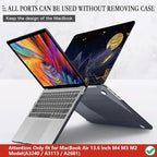 CISSOOK Compatible with MacBook Air 13.6 inch Case 2022 2024 2025 Release Model A2681 A3113 A3240, Plastic Hard Shell Case with Keyboard Cover for MacBook Air 13.6 M2 M3 M4, Gold Moon