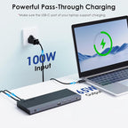 WAVLINK USB C Docking Station Dual Monitor Triple Display USB Type C to Dual HDMI Dock, 2 HDMI, DisplayPort, 100W PD3.0 for Laptop, Ethernet, 4 USB 3.0, 2 USB C, Audio