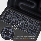 Korean Silicone Keyboard Cover Skin for 2024 2023 14.2 inch Apple MacBook Pro 14 A3112 A3401 A3185 A2992 A2918 A2442 A2779/Pro 16 A3403 A3186 A2991 A2485 A2780 with M4 M3 M2 M1 Pro Max Chip - Black