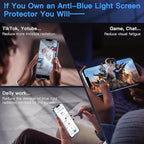 Uyiton Anti-Blue Light for iPhone 14 Plus/iPhone 13 Pro Max Screen Protector - Unbreak-Glass Easy to Install Full Coverage Case Friendly Scratch Resistance 9H Tempered Glass Screen Protector, 2 Pack