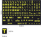 English Keyboard Stickers Full Size Universal PC Computer Laptop Desktop Replacement - QWERTY Alphabet for Full Size Keyboards - 1PCS