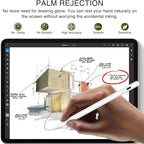 Stylus Pen for iPad 2018-2025, Fast Charging Magnetic Pencil (1st Generation) with Tilt Sensitivity & Palm Rejection for iPad Air 3/4/5/M2/M3, iPad mini 5/6, iPad 6/7/8/9/10/11, iPad Pro 11"/12.9"/M4