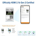 White HDR HDMI 2.1 Certified Cable Supports 10K 8K @60Hz and 4K @120Hz Compatible with Dolby Vision and All TVs, BluRay, Xbox Series X, PS5 (15 Feet)