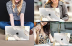 CISSOOK for MacBook Air 13.6 inch Case 2025 2024 2023 2022 Release Model M3 A3113 M2 A2681, Lotus Hard Shell Case Keyboard Cover for MacBook Air 13 M2 M3 M4 Chip, Charming Painting