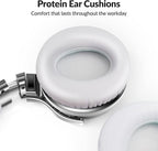 Silensys E7 Active Noise Cancelling Headphones Bluetooth Headphones with Microphone Deep Bass Wireless Headphones Over Ear, Comfortable Protein Earpads, 30 Hours Playtime for Travel/Work, White
