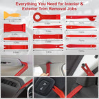 Trim Removal Tool Kit 330Pcs Car Removal Tool Kit Pry Tool Set Auto Clip Pliers Panel Door Radio Dash Window Bumper Adhesive Cable Clips Retainer Clip Set Terminal Removal Tool Set Fastener Remover
