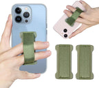 Phone Grip Holder for Hand, Universal Finger Strap Phone Holder, Finger Selfie Grip Compatible with Most Smartphones (Green) - 2Pack