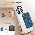 GONEZ Magnetic Suction Cup Phone Mount for MagSafe Case, Removable Silicone Sticky Grip for iPhone 12/13/14/15/16, Hands-Free Selfies and Videos for TikTok & Instagram Influencer/Creator, Ocean Blue