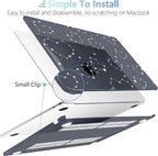MEEgoodo Case for MacBook Air M4/M3/M2 13.6 inch 2025 2024 2022, Fit Model A3240 A3113 A2681, Compatible with MacBook Air 13 inch, Laptop Hard Shell Case with Keyboard Cover, Constellations & Hearts