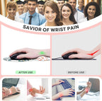 JIKIOU Mouse Pad, 2 Pack Ergonomic Mouse Pads with Comfortable Gel Wrist Rest Support and Smooth Cloth, Non-Slip PU Base for Easy Typing Pain Relief Durable and Easy to Clean Small White Flowers