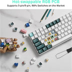 RK ROYAL KLUDGE RK96 RGB Limited Ed, 90% 96 Keys Wireless Triple Mode BT5.0/2.4G/USB-C Hot Swappable Mechanical Keyboard w/Wrist Rest, Software Support & Massive Battery, RK Yellow Switch