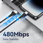 Extra Long iPhone Charger Cord 15FT [Apple MFi Certified] USB A to Lightning Cable Braided Fast Charging Cord Compatible with iPhone 14 Pro Max/Plus/13/12/11/X/XR/XS/SE/8/7/6/5/iPad - Black