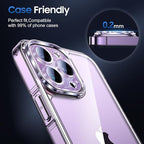 UniqueMe 3 Packs Compatible for iPhone 14 Pro Max/iPhone 14 Pro Camera Lens Protector Acrylic [Not Glass],[Case Friendly][Scratch-Resistant][Night Shooting Mode]-Glitter Purple