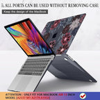 CISSOOK Case for MacBook Air 13 inch M1 Chip A2337 A2179 A1932 2021-2018 Release, Protective Black Shell with Keyboard Skin + Screen Protector for MacBook Air 13-inch with Touch ID, Texture Flowers