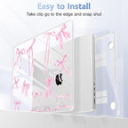 for MacBook Pro 16 inch Case 2021 2022 2023 2024 Release A3186 A3403 M4 A2991 M3 A2780 M2 A2485 M1 Pro/Max, Hard Shell Case with Screen Protector & Keyboard Cover, Bowknot