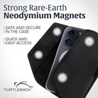 Turtleback Belt Clip for iPhone 16 Pro, 16e, 15 pro 14 Pro 13 Pro -Small- Fits w/Slim MagSafe Style Cases - Premium Black Nylon, Horizontal Belt Holder, Magnetic Closure, HD Rotating Belt Clip