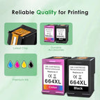 664XL Ink Cartridge Replacement for 664 664XL 664 XL Ink Cartridges Black and Color for DeskJet Ink Advantage 1115 2135 2138 3635 3636 3638 4535 4536 4538 4675 4676 4678 Printer Ink 2 Black