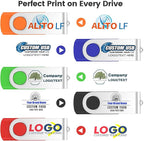 ABLAZE Custom Flash Drive 64GB 10 Pack, Personalized USB Logo Flash Drives USB 2.0 Thumb Drives with Logo Memory Stick (Mixcolors)