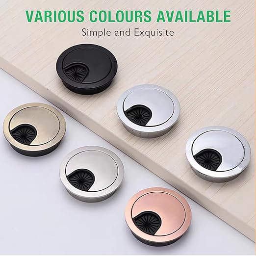 1 Pcs Desk Grommet 2-3/8" / 60 mm, Desk Cord Hole Cover, Cable Grommet Metal Zinc Alloy Materilal, Desk Hole Grommet for Home & Office Pc, Detachable Cable Cord Organizer-Brushed Silver
