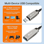 Active Optical USB 3.0 Extension Cable Fiber Optic Type A Male to Female USB Extension Cord USB Extender 5Gbps Data Transfer for Webcam,Gamera, USB Hub, Keyboard, Hard Drive, Printer(50ft)