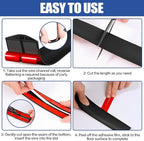 Floor Cord Cover Cavity 0.8"x0.37" Self Adhesive Cord Hider, 3.3FT Low Profile Cable Management, Extension Strip Protector for Wires, Prevent Cable Trips for Offices, Gyms, Exhibitions (Black)
