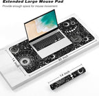 Extended Gaming Mouse Pad, XXL Large Desk Pad 30 x 14 Inch, Big Computer Keyboard Mousepad, Waterproof Mouse Mat with Stitched Edges and Non-Slip Base for Women Office Gaming, Sun Moon