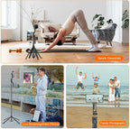 AI Face Tracking Tripod with Remote 360° Auto Rotation Selfie Stick Tripod for iPhone Extendable to 65" 1/4" Screw Phone Mount for iPhone Android TikTok Streaming Travel