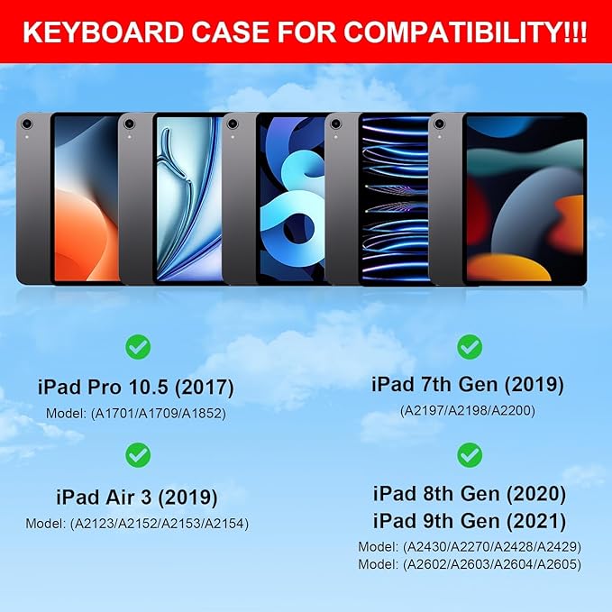 for iPad 9th Generation Case with Keyboard,Magic Style Keyboard Case for iPad 9th/8th/7th Gen 10.2 inch - Floating Cantilever Magnetic Stand Multi-Touch Trackpad (White)