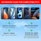 for iPad 9th Generation Case with Keyboard,Magic Style Keyboard Case for iPad 9th/8th/7th Gen 10.2 inch - Floating Cantilever Magnetic Stand Multi-Touch Trackpad (White)