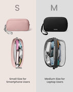 tomtoc Electronics Organizer Travel Case, Water Resistant Travel Bag Cable Organizer for Essentials, Tech Pouch Accessories Carry Storage for Cord, Phone, Cables, Airpods, USB Flash Drive, Daily Items