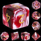 QMAY DND Dice Set -D&D Polyhedral Dice (7 Pcs) for Dungeons and Dragons (Blood red and White)