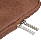 RAINYEAR 16 Inch Laptop Sleeve PU Suede Leather Case Protective Padded Zipper Cover Water Resistant Carrying Bag Compatible with 16" MacBook Pro/Max A2780 A2991 A3403 A3186 A2141 A2485 (Brown)