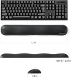 UnivoColors Design-Wave Set of Wrist Rest,Artificial Sheepskin+Memory Foam+Ergonomic+Anti-Slip Gel, Resilience Support During Work and Gaming,Keyboard Accessory,Black